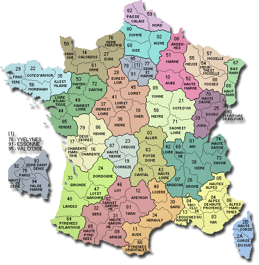 Carte france departements